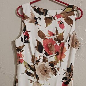 Alyx sleeveless round neck dress floral multicolor A - Line midi Size 12.